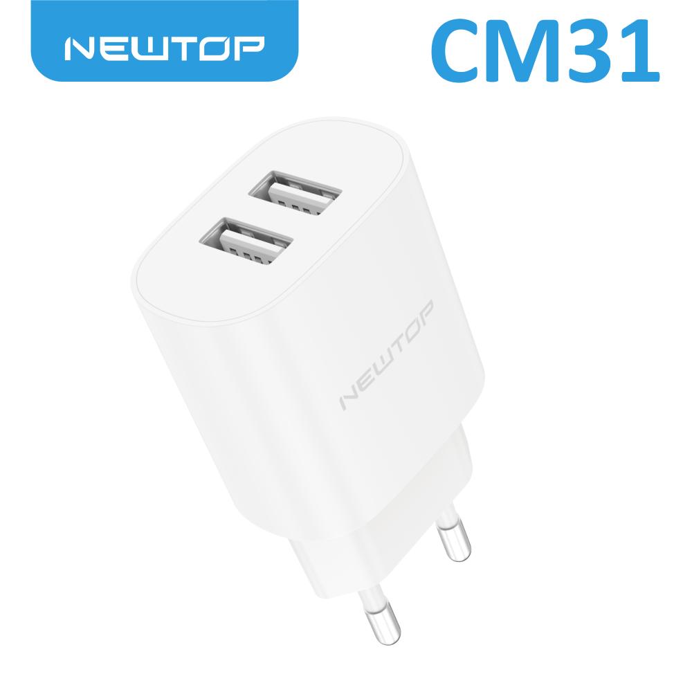 NEWTOP CM31 BASIC CARICATORE DA MURO 2 USB …