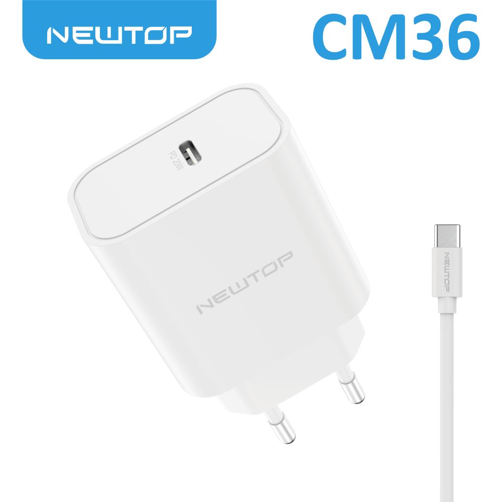 NEWTOP CM36 CARICATORE USB-C PD 20W CON CAVO TYPE-C/TYPE-C