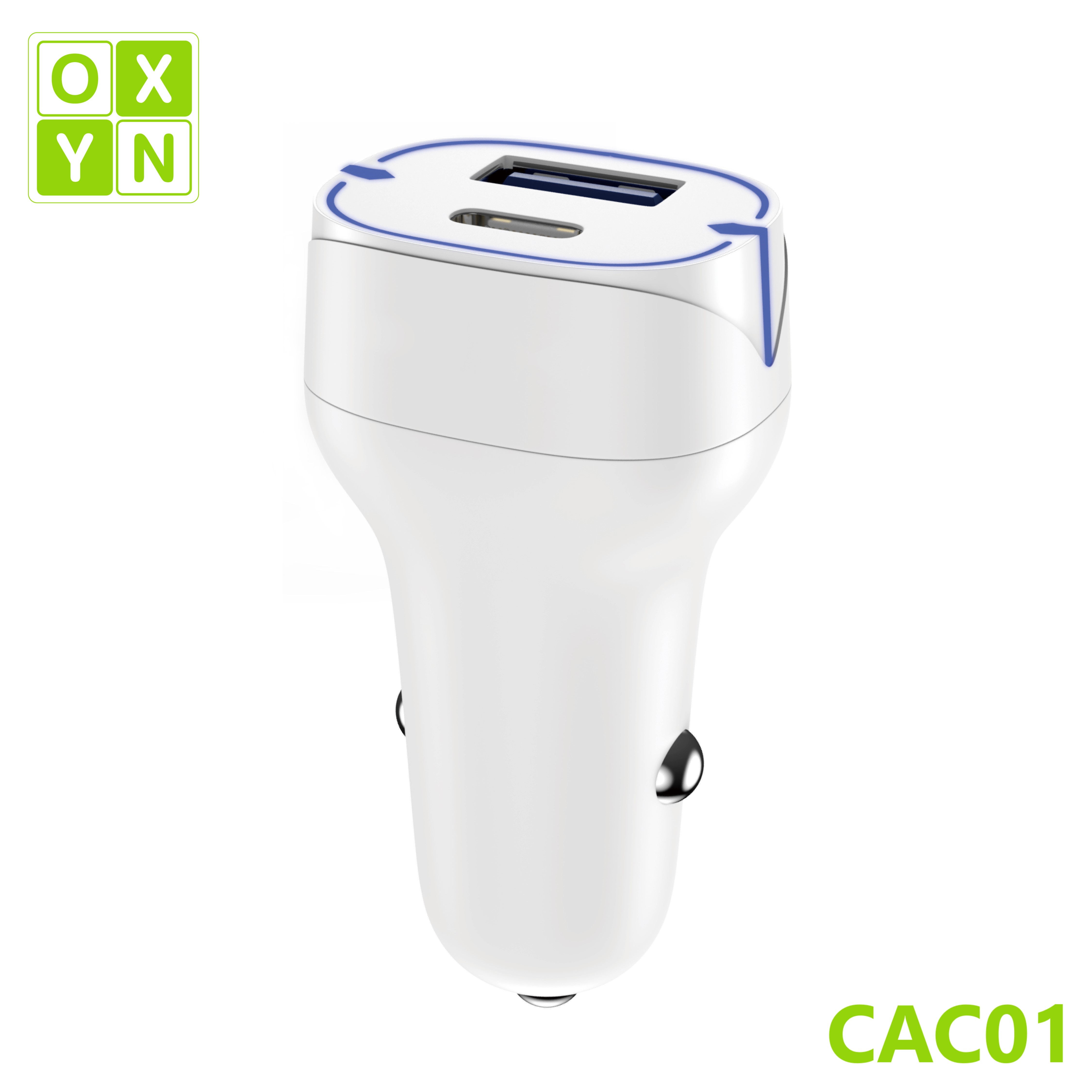 OXYN CAC01 CARICATORE DA MACCHINA QC3.0 + PD …