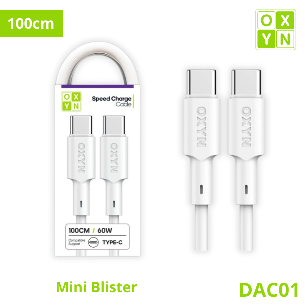OXYN DAC01 MINI BLISTER CAVO 60W TYPE-C/TYPE-C 100CM