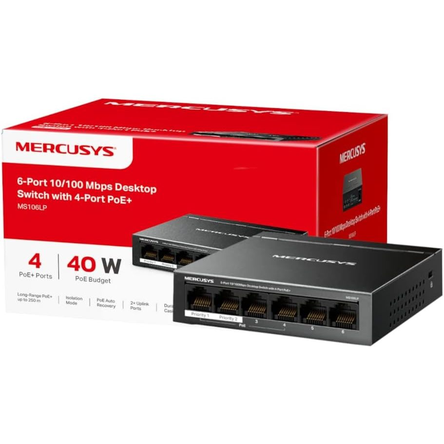 MERCUSYS DESKTOP SWITCH 6 PORT 10/100 CON 4 …