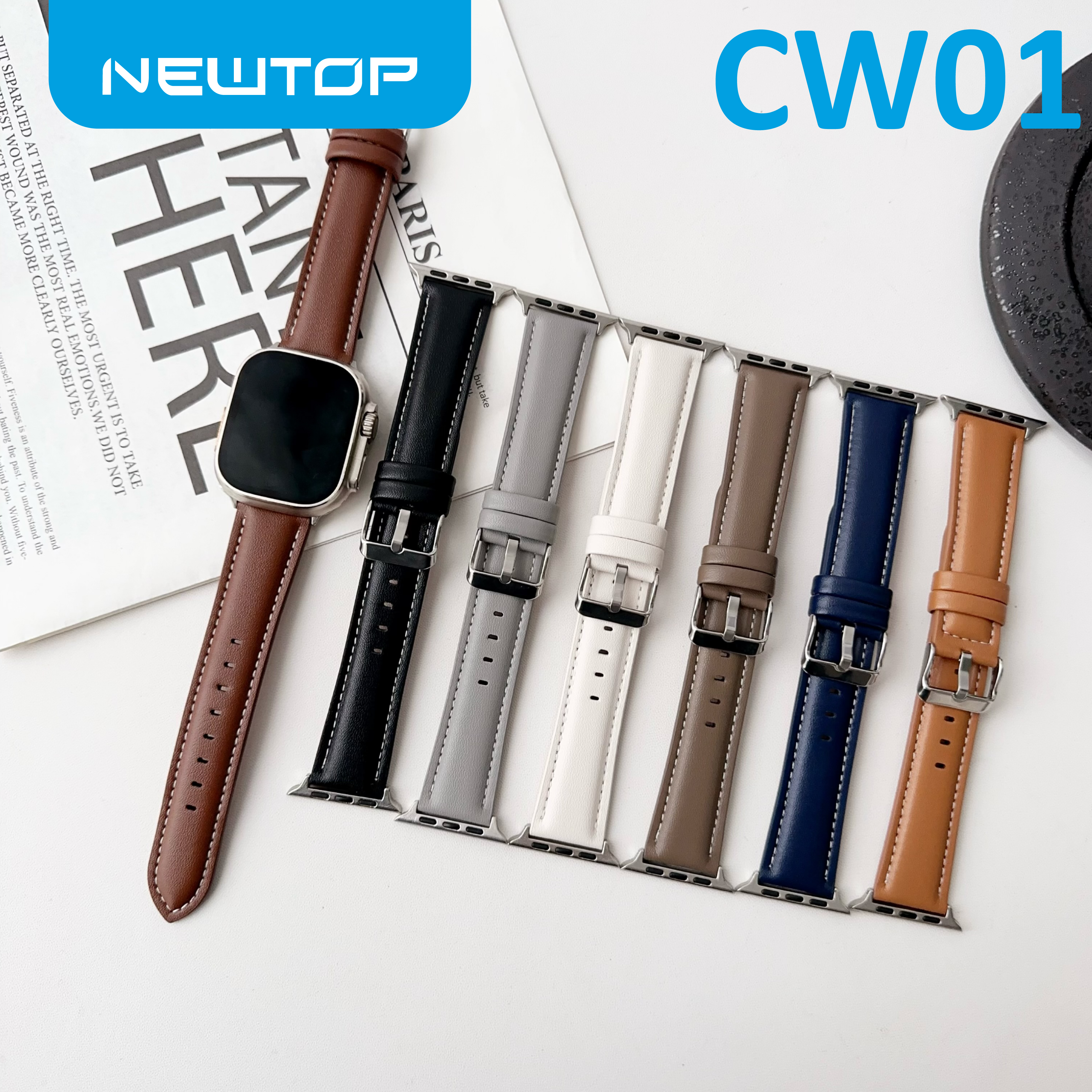 NEWTOP CW01 CINTURINO WATCH IN PELLE 42 - 44 - 45- 46 - 49MM