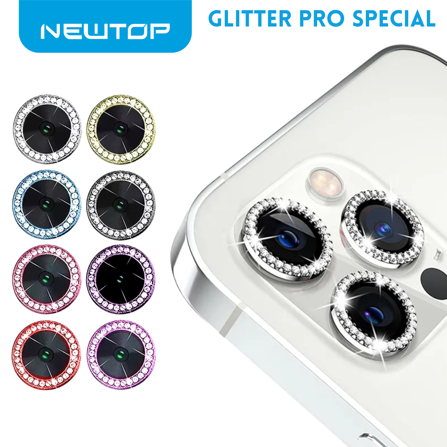 NEWTOP FOTOCAMERA GLITTER PRO SPECIAL VETRO TEMPERATO IPHONE 13 - 13MINI