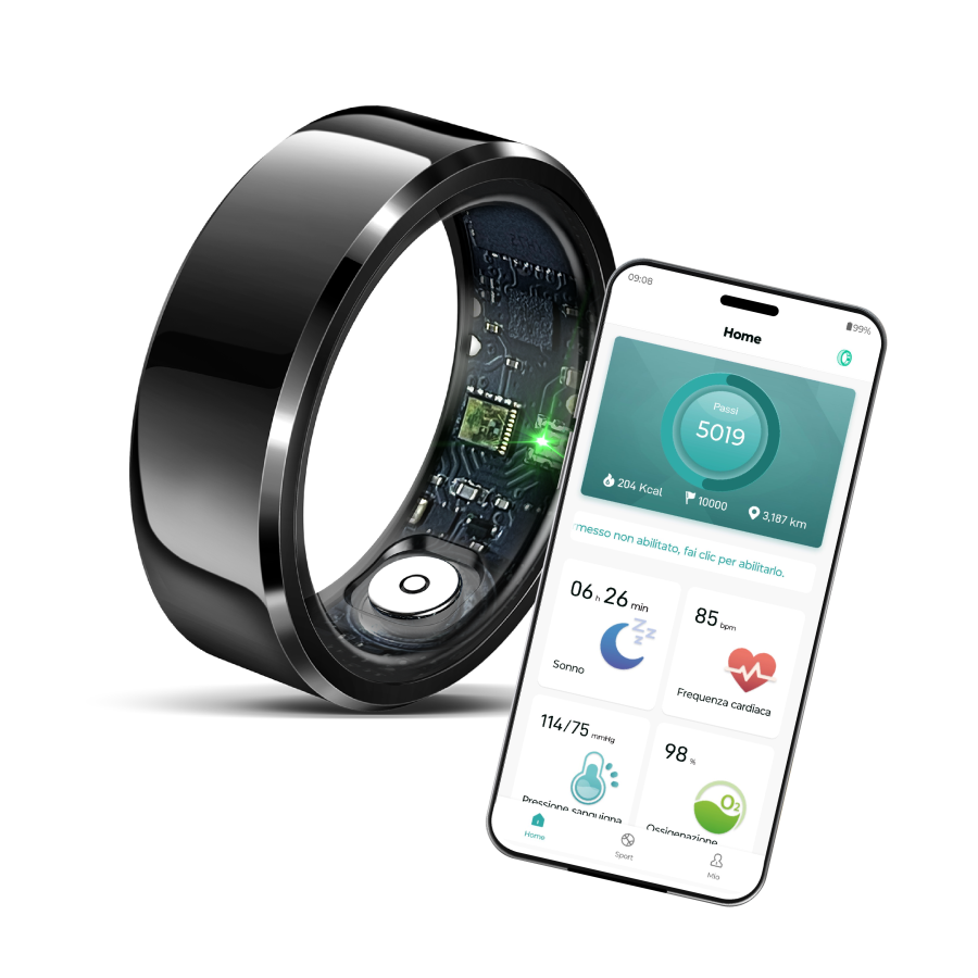 TECHMADE SMART RING NEXA [Ø12]- Fitness Tracker Bluetooth - per iOS e Android / Taglia 12 Ø