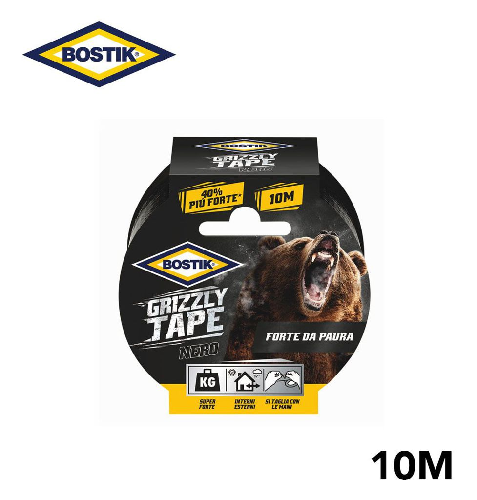 BOSTIK GRIZZLY TAPE NASTRO TELATO NERO 10MT X …