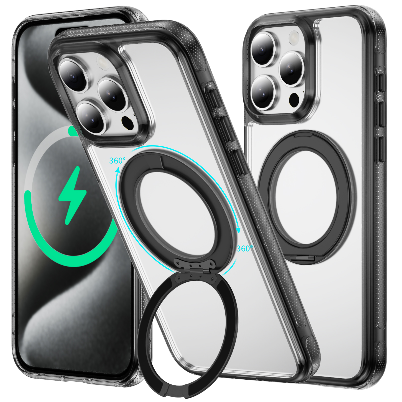 NEWTOP CV74 COVER ROTATING RING APPLE IPHONE 15 PRO MAX