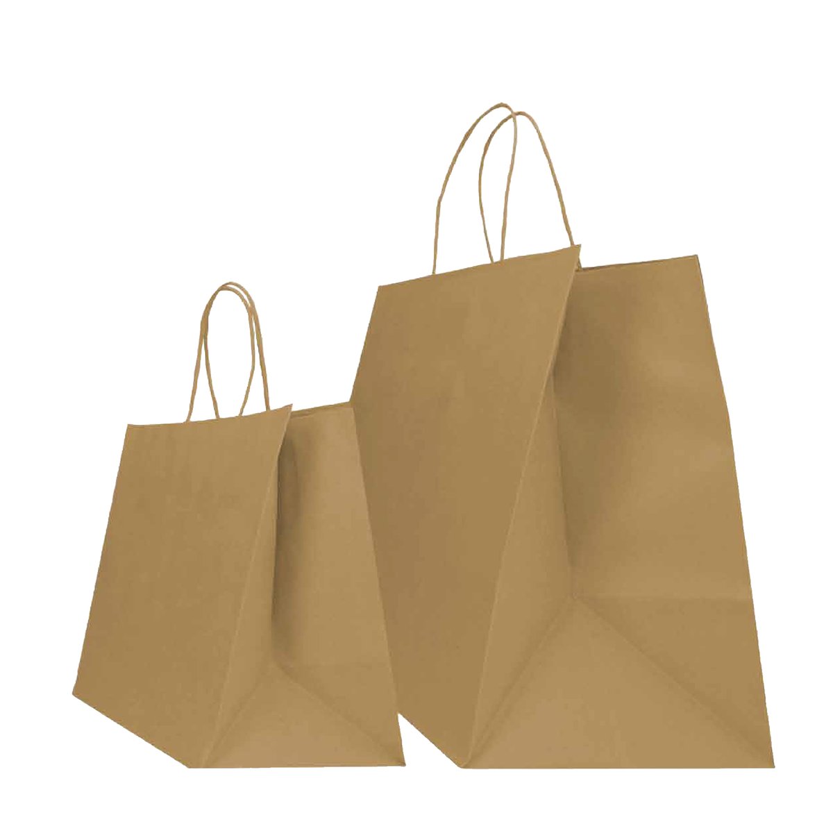 Shopper Twisted XLarge - maniglie cordino ritorto - 32 x 23 x 35 cm - carta biokraft - avana - Mainetti Bags - conf. 25 pezzi