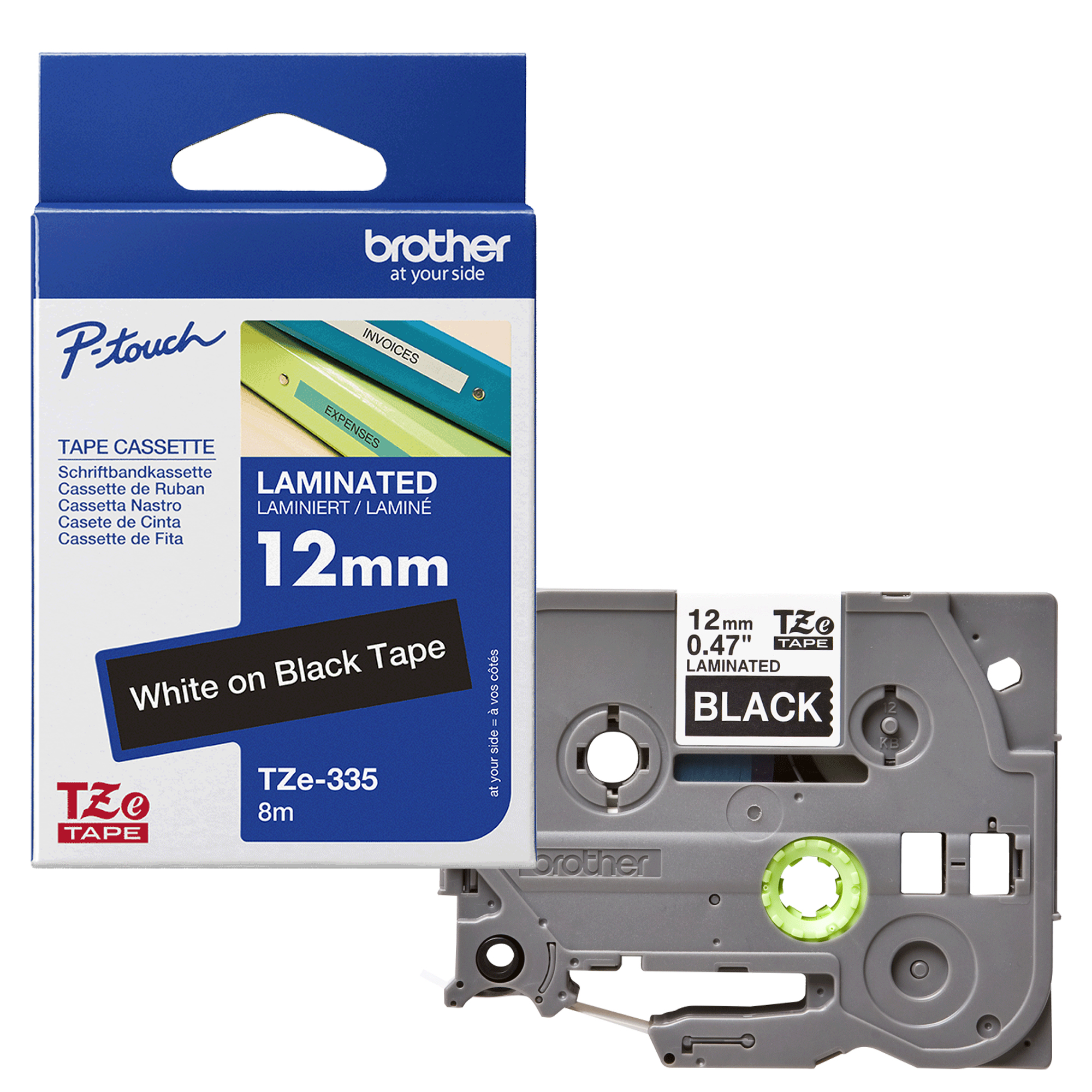 Brother - Nastro - Bianco/Nero - TZE335 - …