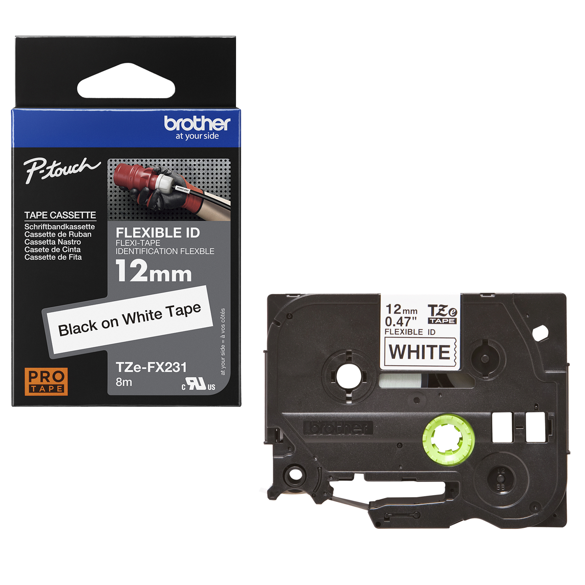 Brother TZE-FX231 nastro per etichettatrice Nero su bianco …