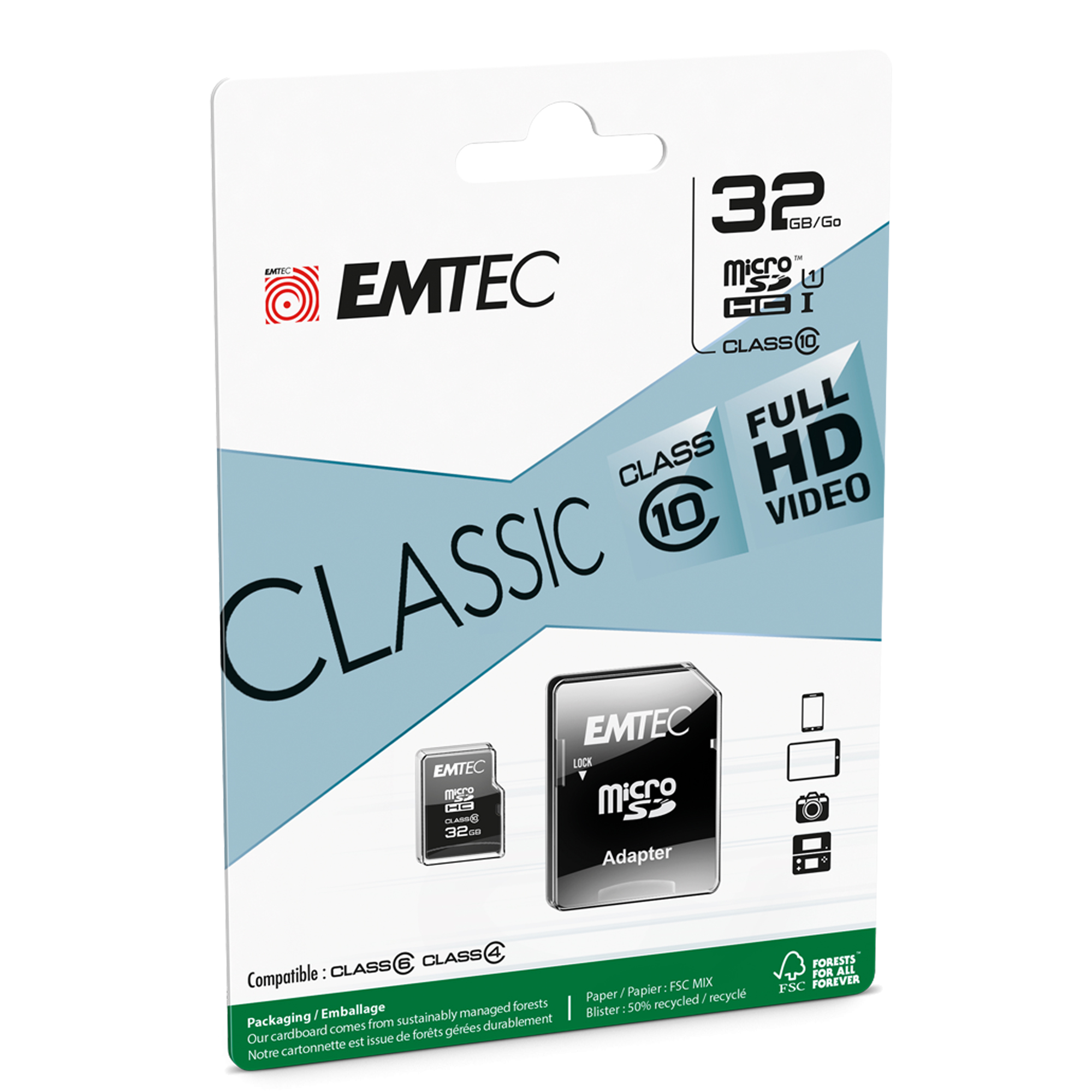 Emtec - Micro SDHC Class 10 Classic - …
