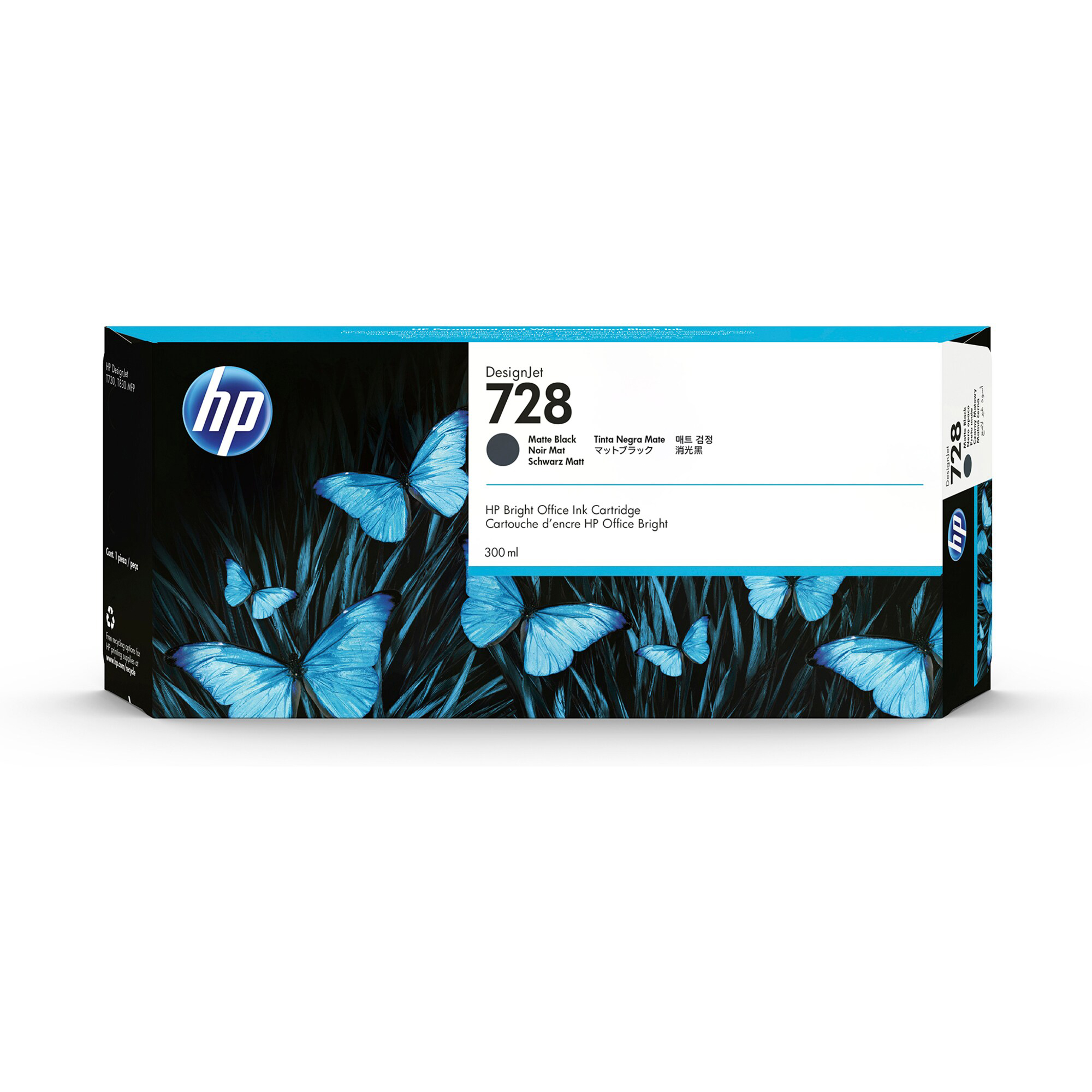 HP Cartuccia inchiostro nero opaco DesignJet 728, 300 …