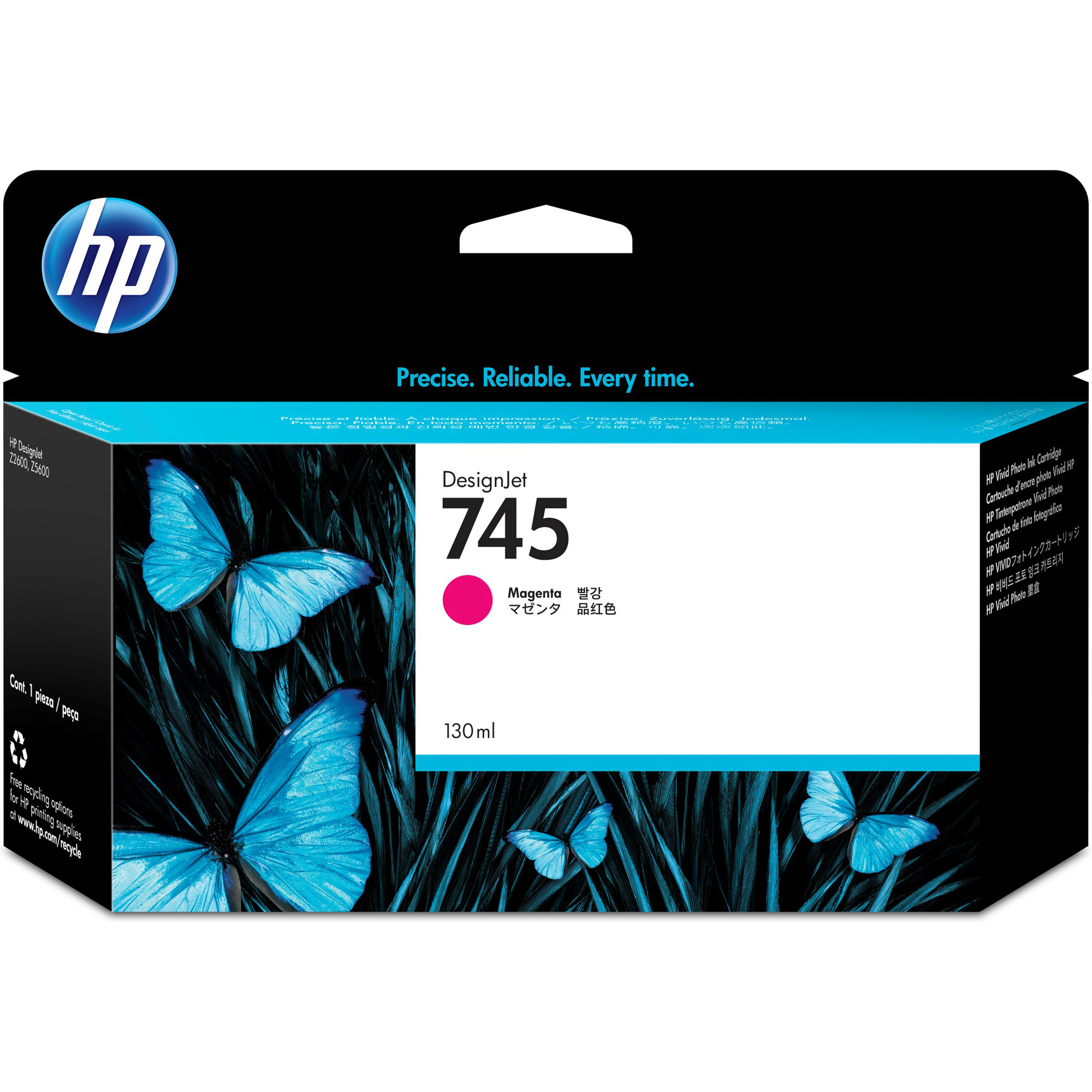 HP Cartuccia Inchiostro Magenta DesignJet 745, 130 ml