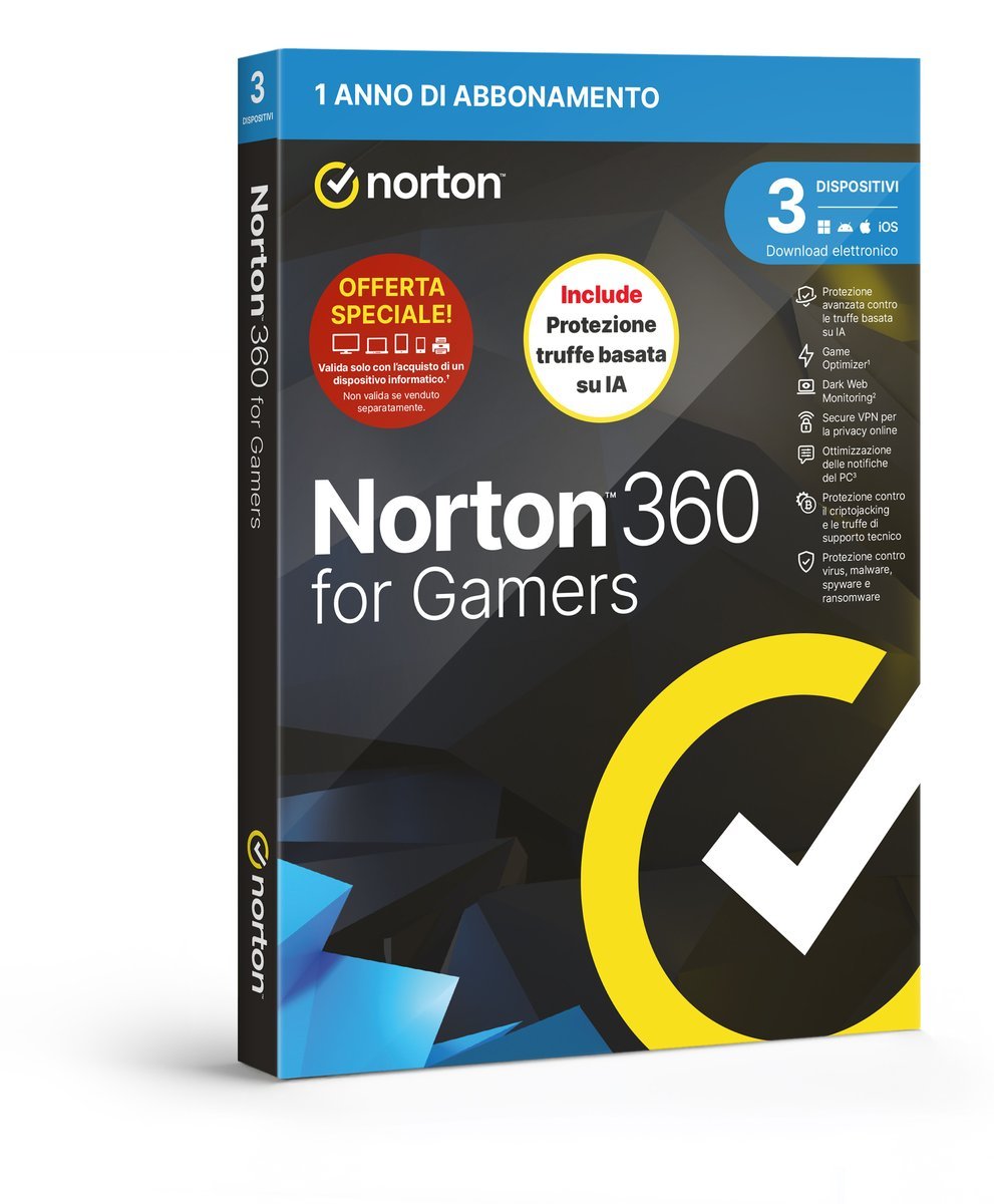 NORTON 360 FOR GAMERS 2026 ATTACH ANTITRUFFA 3 …