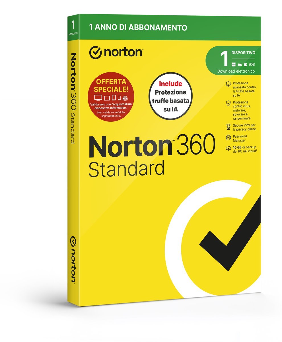 NORTON 360 STANDARD 2026 ANTITRUFFA- ATTACH 1 DISPOSITIVO …