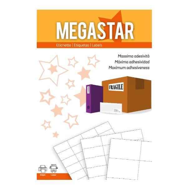 Copy Basic Megastar - Carta - Opaca - adesivo permanente - bianco - 38 x 21.2 mm 6500 etichette (100 foglio(i) x 65) etichette