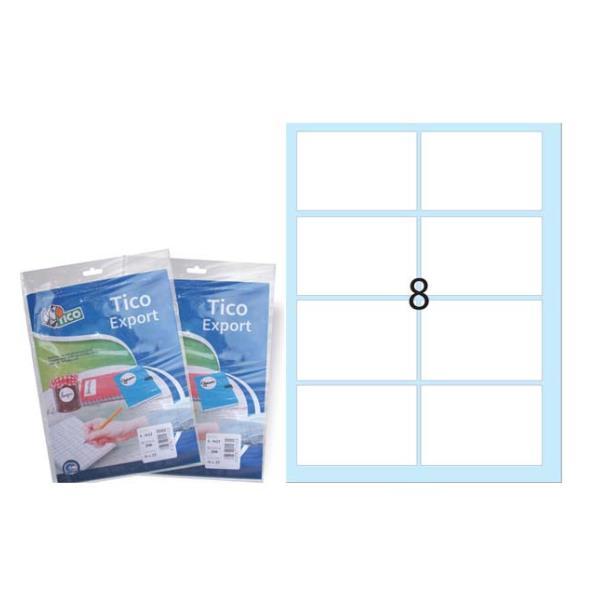 Tico Export - Carta - Satinata - autoadesivo permanente - bianco - 58 x 36 mm 80 etichette (10 foglio(i) x 8) blister - etichette