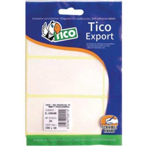 Tico - Carta - Opaca - autoadesivo permanente - bianco - 100 x 48 mm 30 etichette (10 foglio(i) x 3) etichette