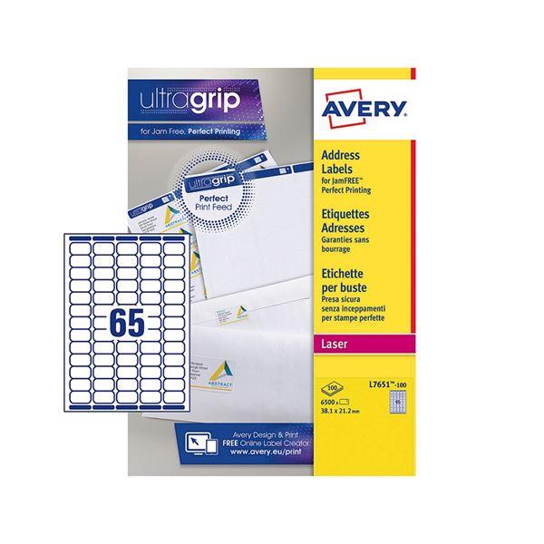 Avery - Bianco - 38.1 x 21.2 mm 6500 etichette (100 foglio(i) x 65) etichette