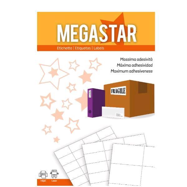 Copy Basic Megastar LP4MS - Carta - Opaca - adesivo permanente - bianco - 55 x 24 mm 4800 etichette (100 foglio(i) x 48) etichette
