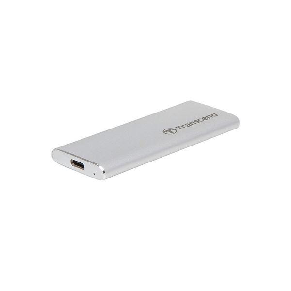 Transcend ESD240C - SSD - 120 GB - esterno (portatile) - M.2 - USB 3.1 Gen 2 (USB-C connettore) - argento