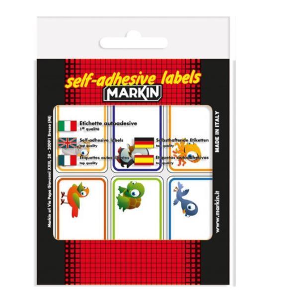MARKIN CONF 60 ETICHETTE ADESIVE CON DECORAZIONI 70X37 mm MULTICOLORE