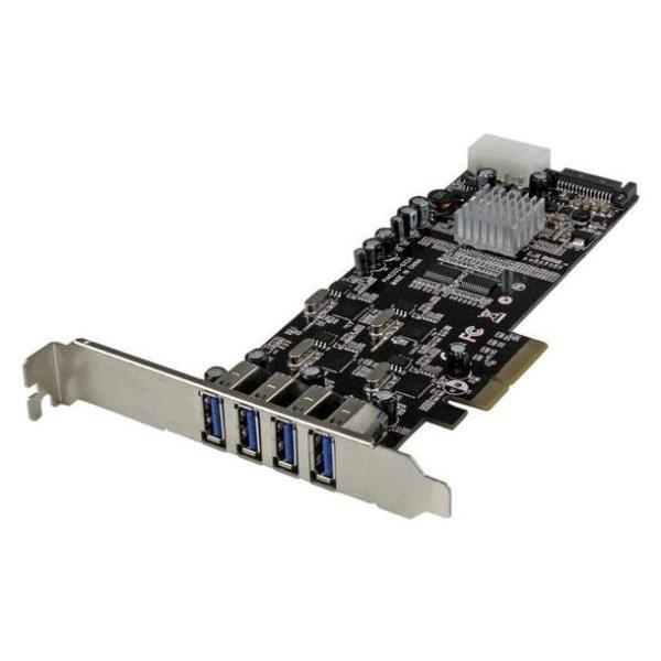 StarTech.com Adattatore scheda SuperSpeed USB 3.0 con 4 porte PCI Express (PCIe) con 4 canali da 5 Gbps dedicati - UASP - Alimentazione SATA/LP4 - Adattatore USB - PCIe x4 - USB 3.0 x 4 - per P/N: BNDTB10GI, BNDTB210GSFP, BNDTB310GNDP, BNDTB410GSFP, BNDTB