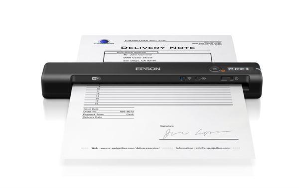 Epson WorkForce ES-60W - Scanner con alimentatore di fogli - Sensore di immagine a contatto (CIS) - A4 - 600 dpi x 600 dpi - fino a 300 scansioni al giorno - USB 2.0, Wi-Fi(n)