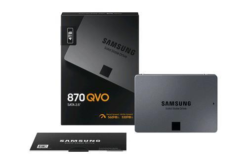 Samsung 870 QVO MZ-77Q4T0BW - SSD - crittografato - 4 TB - interno - 2.5" - SATA 6Gb/s - buffer: 4 GB - 256 bit AES - TCG Opal Encryption