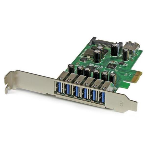 StarTech.com Scheda Espansione PCI Express USB 3.0 a 7 porte con profilo basso e standard - alimentazione SATA - Adattatore USB - PCIe 2.0 - USB, USB 2.0, USB 3.0 - per P/N: ST1030USBM, ST7300USBME