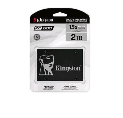 Kingston KC600 - SSD - crittografato - 2 TB - interno - 2.5" - SATA 6Gb/s - 256-bit AES-XTS - Self-Encrypting Drive (SED), TCG Opal Encryption