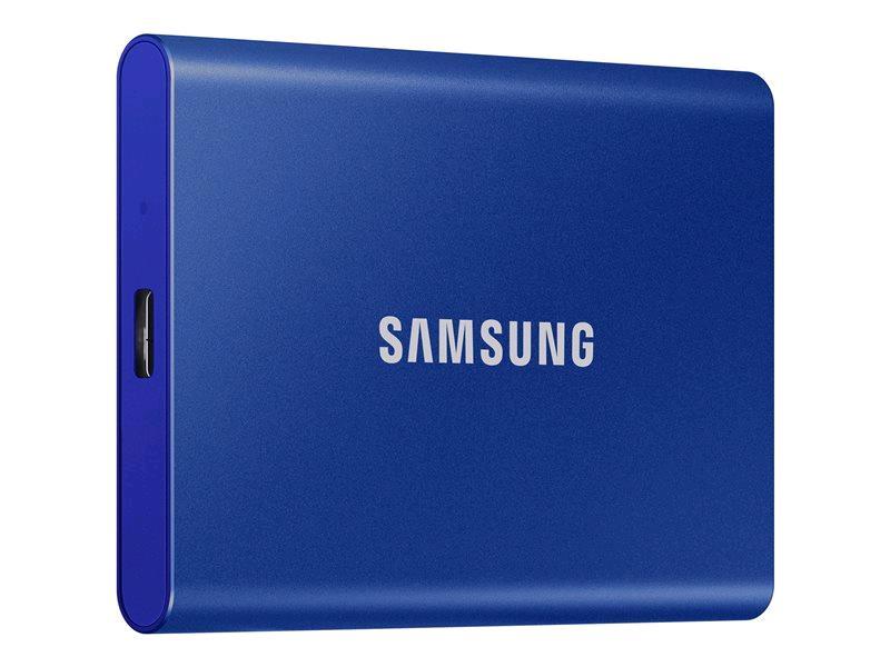 Samsung T7 MU-PC1T0H - SSD - crittografato - 1 TB - esterno (portatile) - USB 3.2 Gen 2 (USB-C connettore) - 256 bit AES - blu indaco