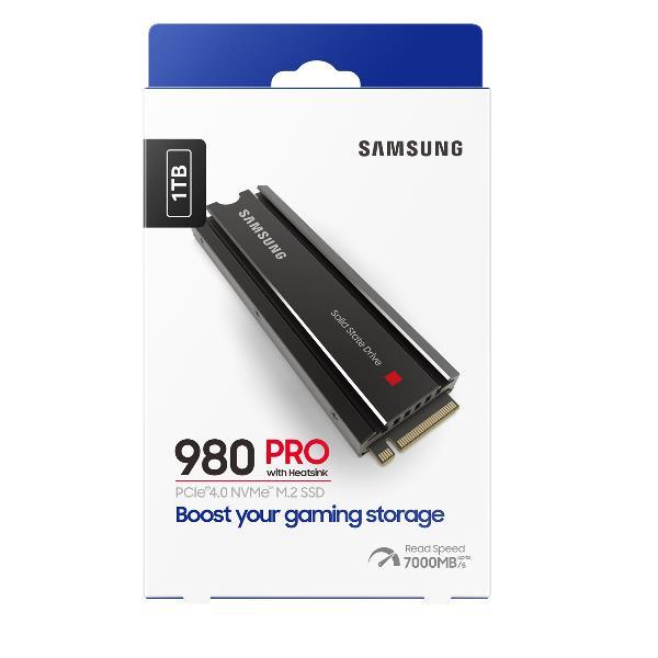 Samsung 980 PRO MZ-V8P1T0CW - SSD - crittografato - 1 TB - interno - M.2 2280 - PCIe 4.0 x4 (NVMe) - buffer: 1 GB - 256 bit AES - TCG Opal Encryption 2.0