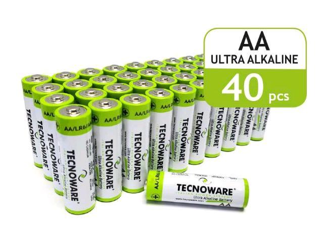 TECNOWARE POWER SYSTEMS ULTRA MAXI PACK BATTERIE STILO AA 1.5 V ALCALINE CONF.40 Pz.