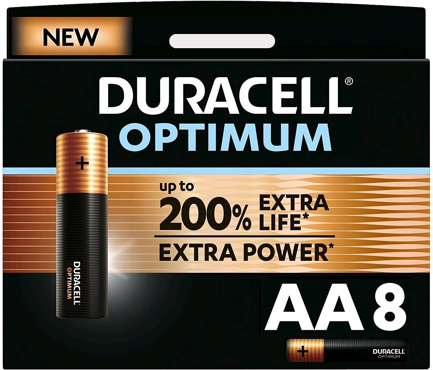 Duracell Optimum - Batteria 8 x tipo AA - Alcalina