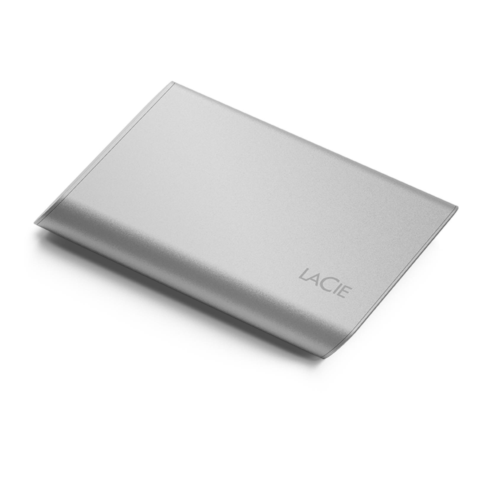 LaCie Portable SSD STKS500400 - SSD - 500 GB - esterno (portatile) - USB (USB-C connettore) - moon silver - con Seagate Rescue Data Recovery