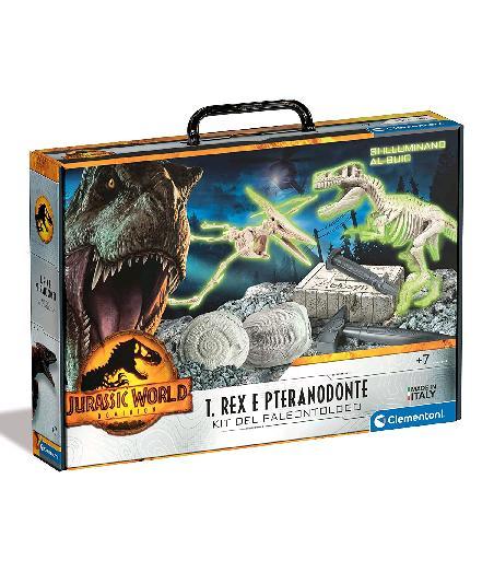 CLEMENTONI JURASSIC WORLD 3 TREX E PTERANODONTE KIT FOSSILI DA SCAVARE E ASSEMBLARE