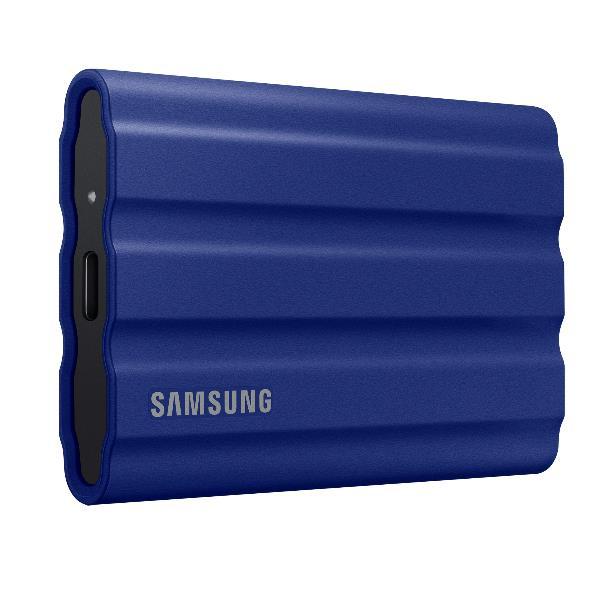 Samsung T7 Shield MU-PE1T0R - SSD - crittografato - 1 TB - esterno (portatile) - USB 3.2 Gen 2 (USB-C connettore) - 256 bit AES - blu