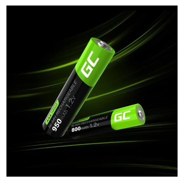 Green Cell Rechargeable - Batteria 4 x AAA - NiMH - 800 mAh