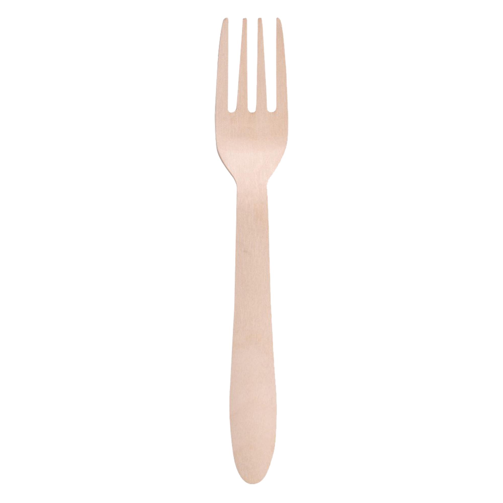 Forchetta monouso in legno - 16,5 cm - …