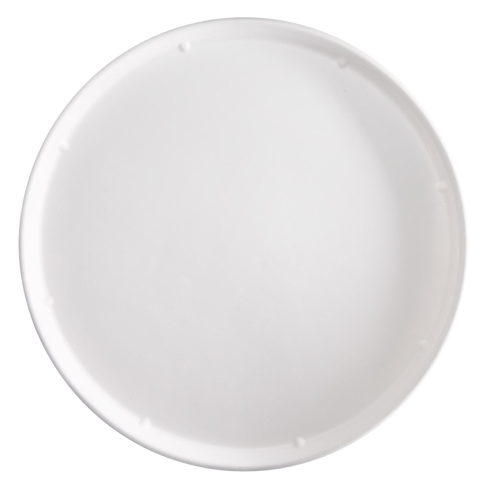 Piatto piano monouso - per pizza - rotondo - diametro 32,5 cm - canna da zucchero - bianco - Signor Bio - conf. 50 pezzi