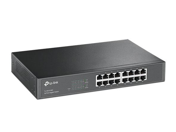 TP-Link TL-SG1016D 16-Port Gigabit Switch - Switch - unmanaged - 16 x 10/100/1000 - desktop