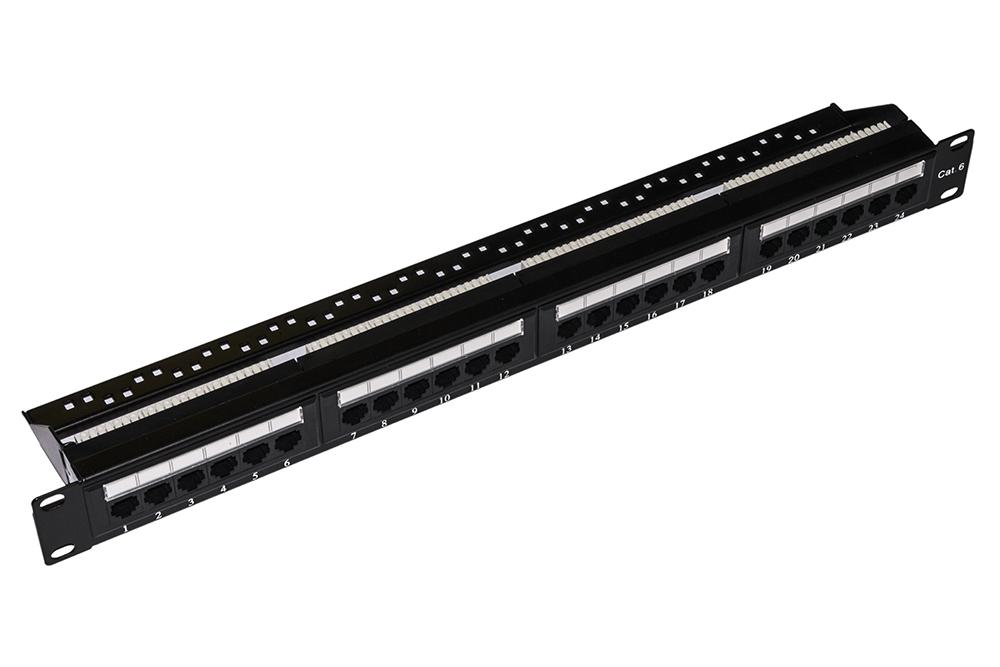 Link - Pannello cablaggio - RJ-45 X 24 - nero, RAL 9005 - 1U - 19"