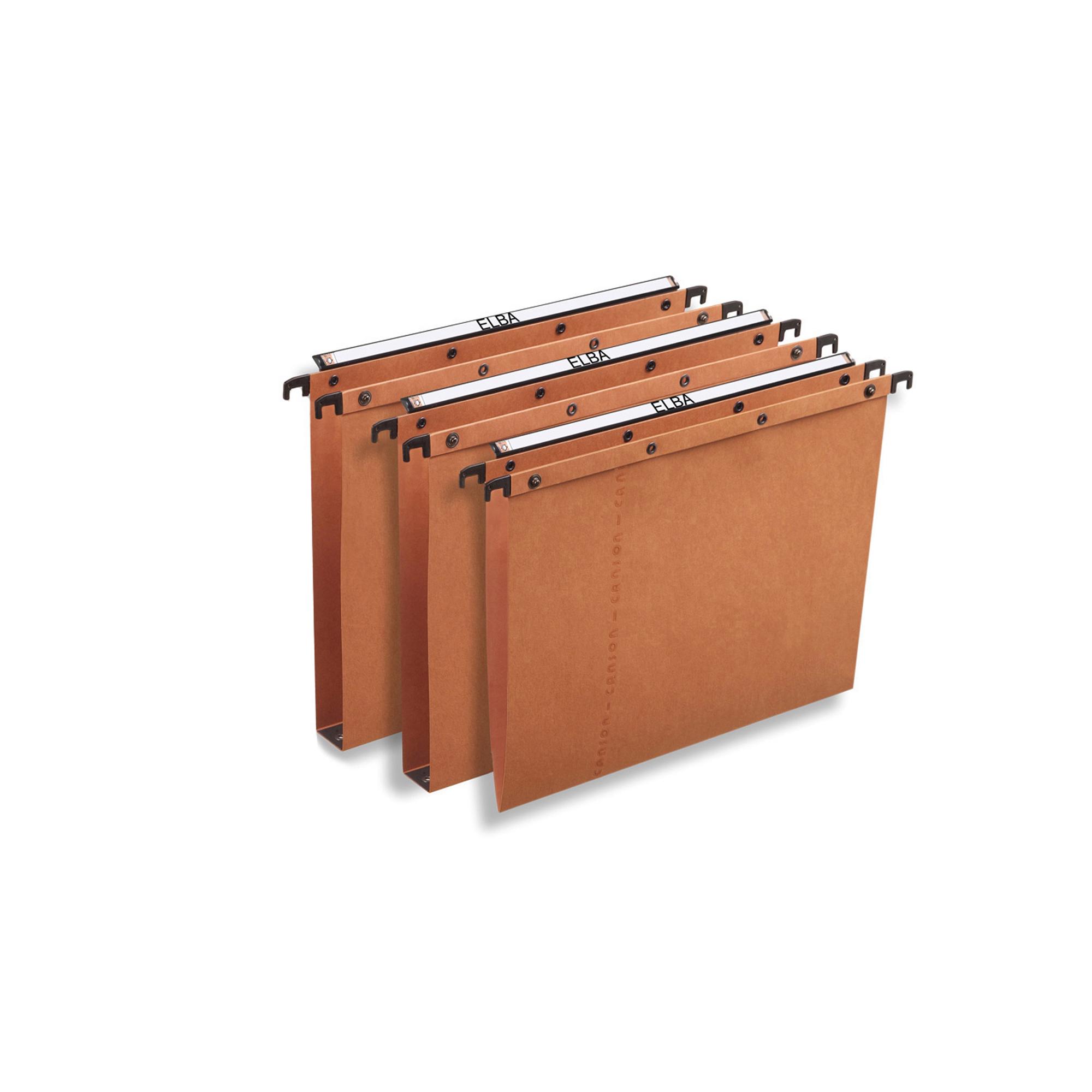 Cartella sospesa - cassetto Ultimate - interasse 39 cm - fondo U 30 mm - legale 37,2x25cm - avana - Elba