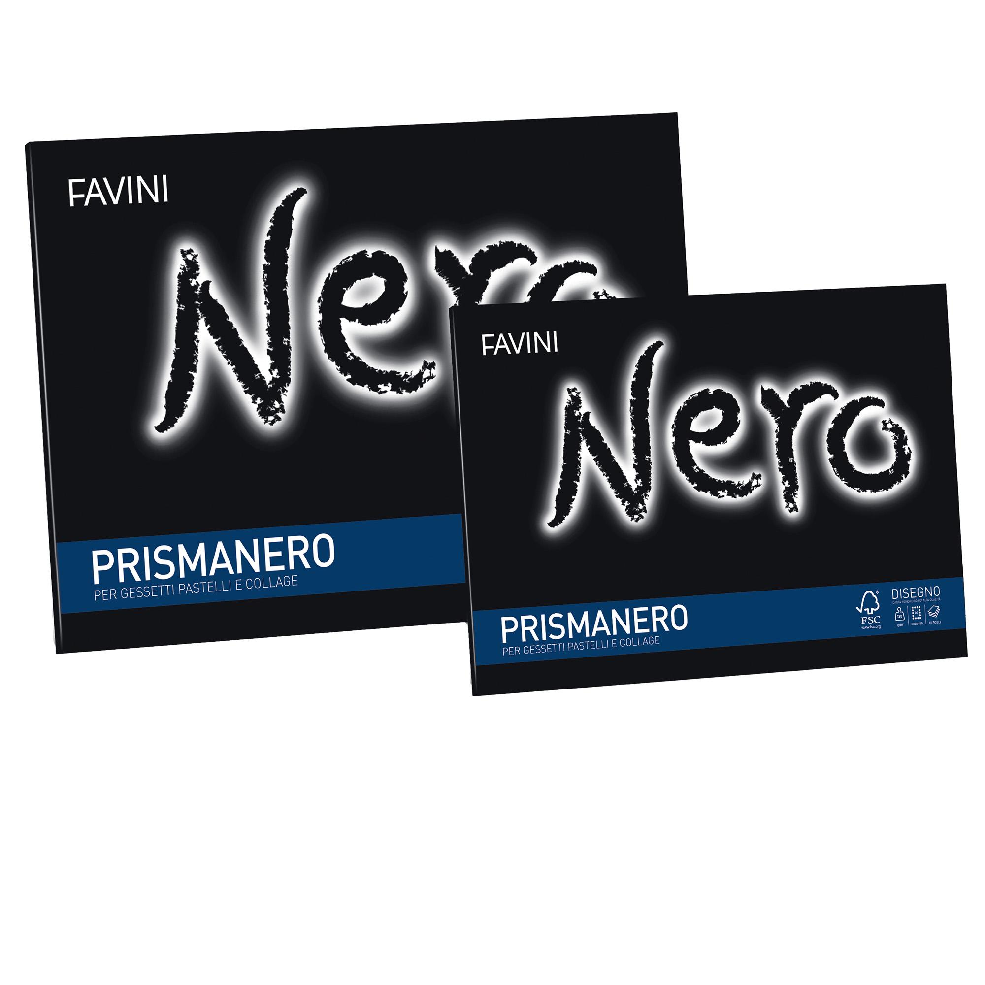 Album Prismanero - 24 x 33 cm - 10 fogli - 128gr - monoruvido - Favini