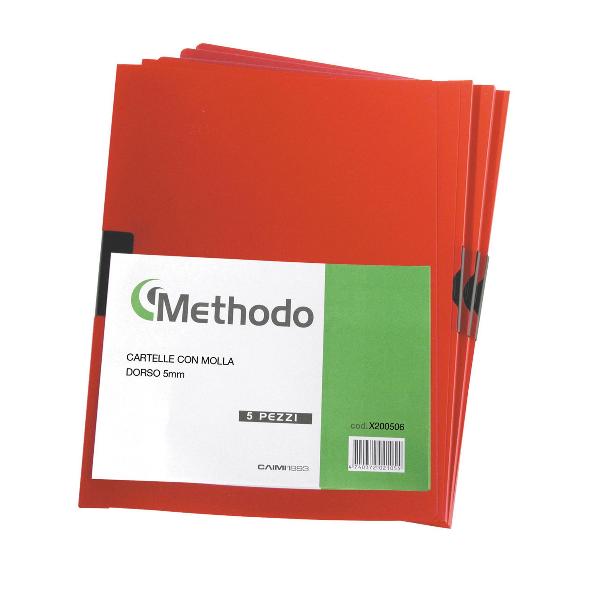 Cartellina con molla Spring File - PPL - 22 x 31 cm - dorso 5 mm - rosso - Methodo