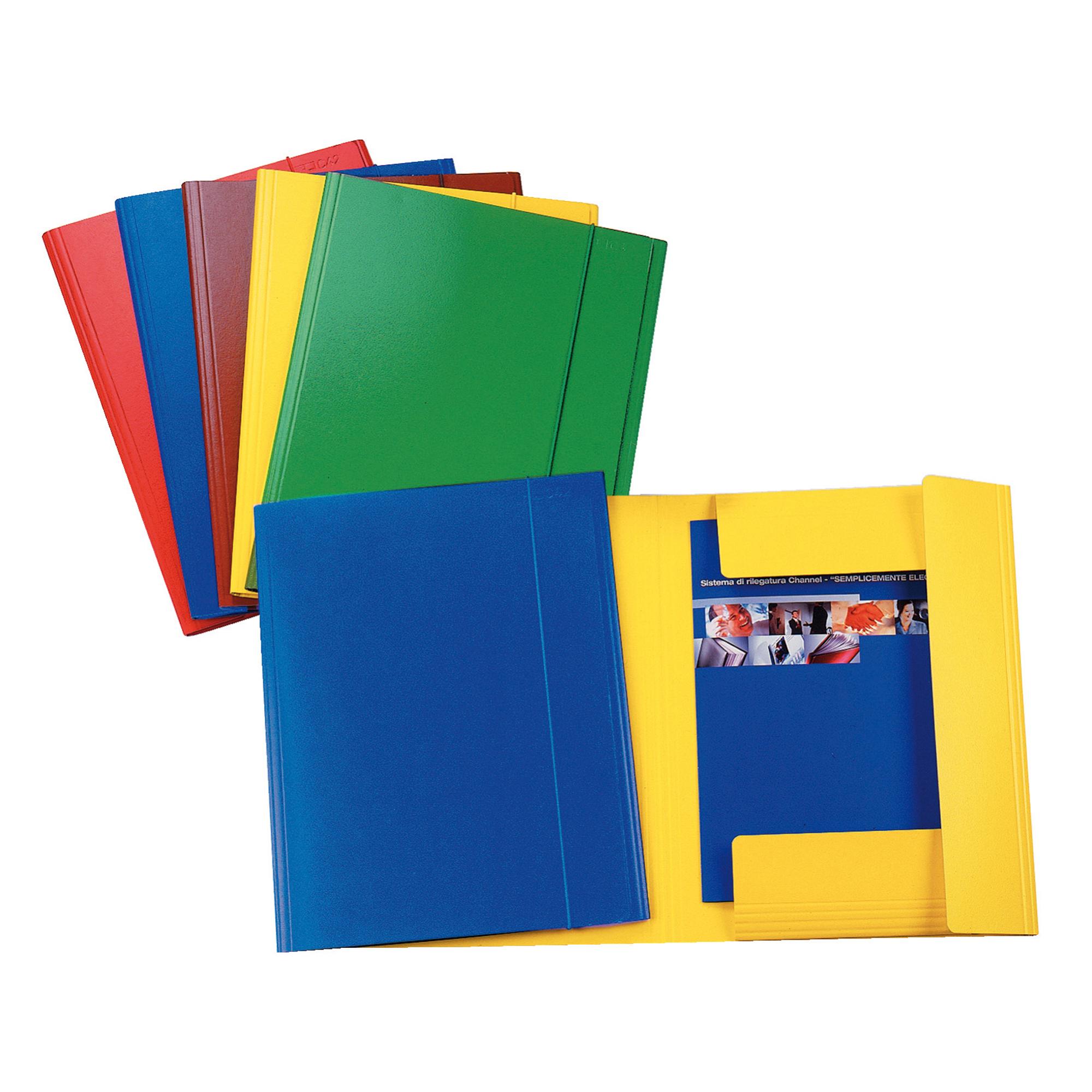 Cartella 3 lembi con elastico - A4 - dorso variabile - presspan - giallo - Esselte