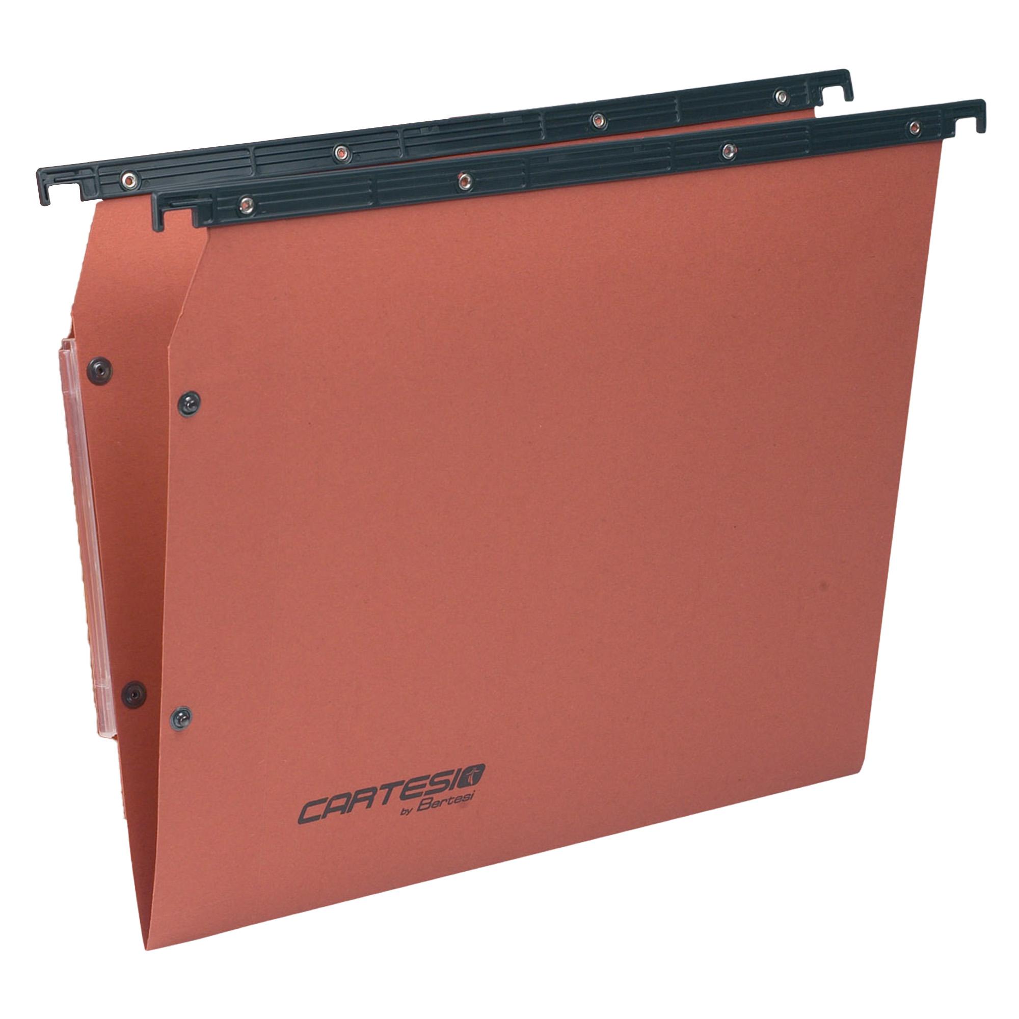 Cartella sospesa Cartesio Plus - armadio - interasse 33 cm - fondo V - 33 x 28 cm -  arancio - Bertesi