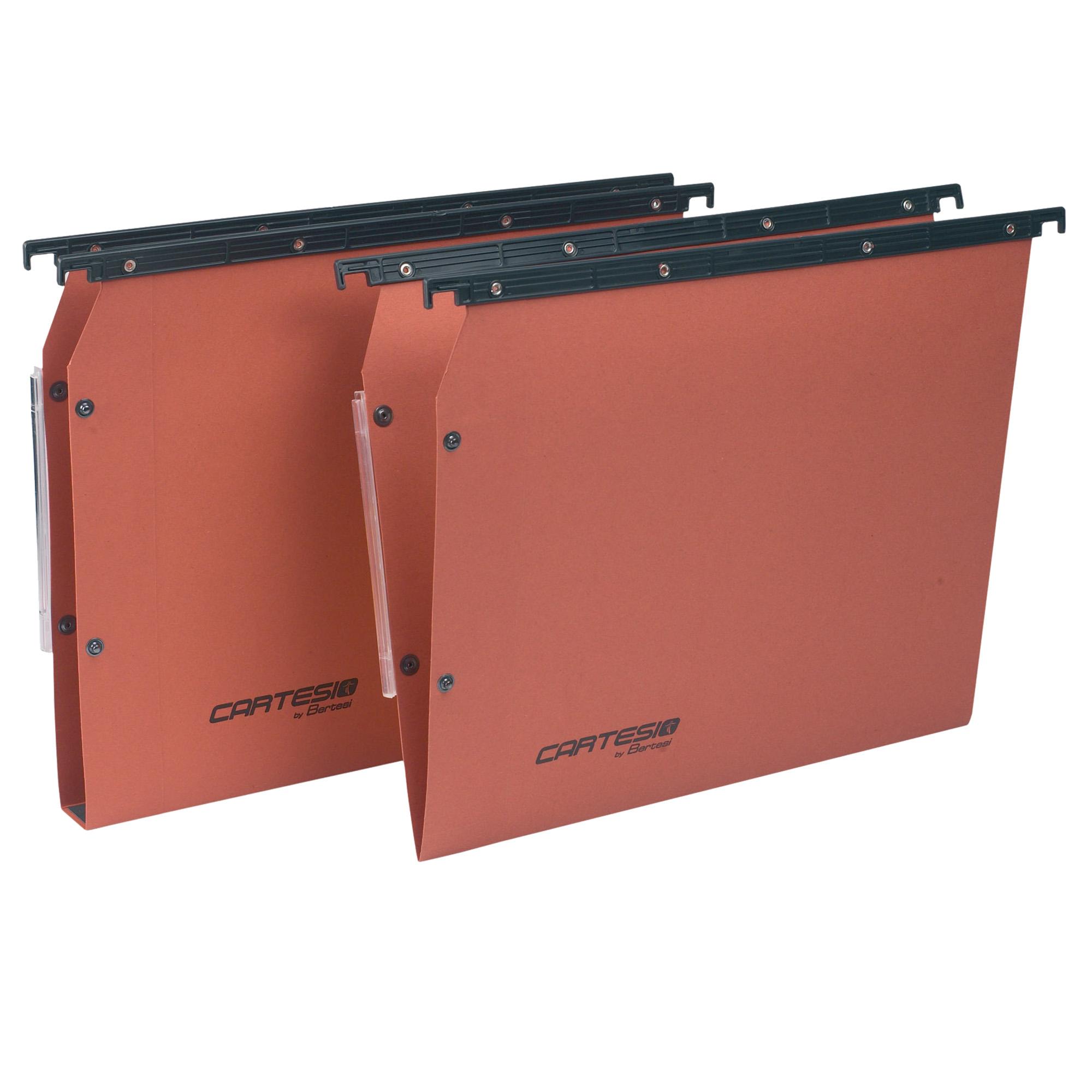 Cartella sospesa Cartesio Plus - armadio - interasse 33 cm - fondo U - 33 x 28 cm - arancio - Bertesi