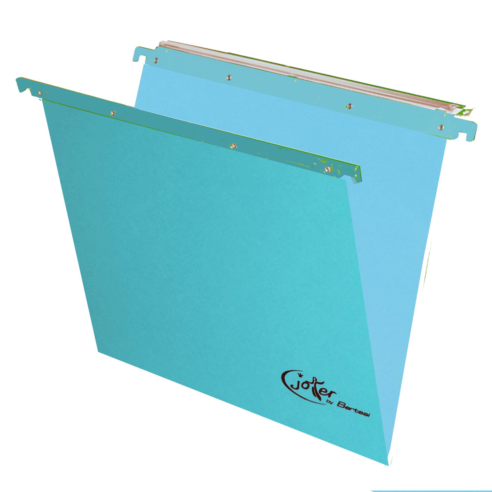 Cartella sospesa Joker - cassetto - interasse 39 cm - fondo V - 37 x 25 cm - blu - Bertesi