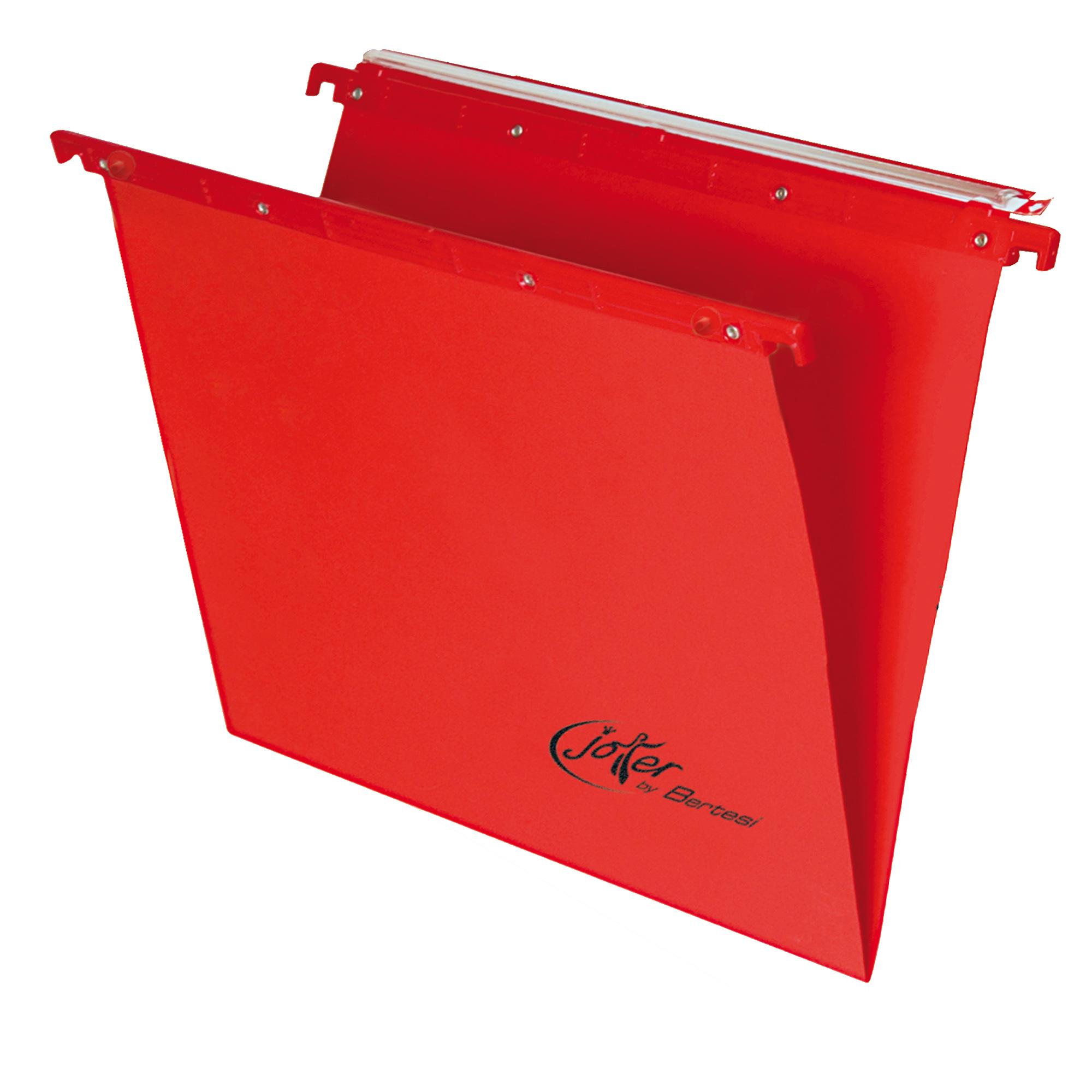 Cartella sospesa Joker - cassetto - interasse 39 cm - fondo V - 37 x 25 cm - rosso - Bertesi